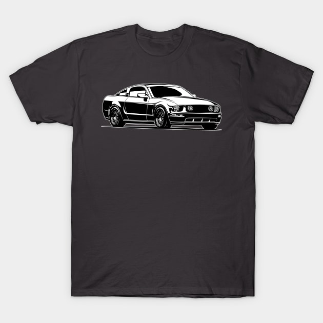 Ford Mustang pony GT 2005 illustration graphics T-Shirt by ASAKDESIGNS